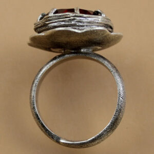 Oxidised Silver Stone Ring