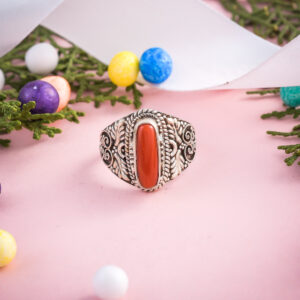 Handcrafted Silver Coral Ring