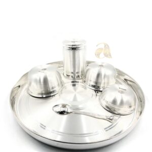 999 Pure Silver 11.0 Inch Hallmarked Thali / Plate Set