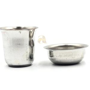 800 Silver 1.75 Inch Glass & 2.0 Inch Bowl