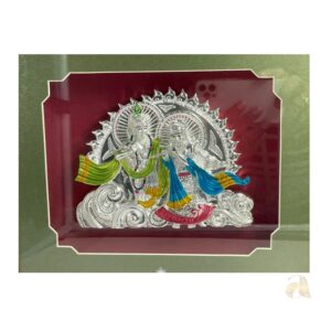 999 Pure Silver Radha Krishna Wall Painting