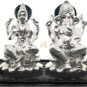 999 Pure Silver Ganesh & Lakshmi / Laxmi Idol / Statue / Murti