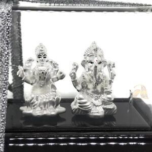999 Pure Silver Ganesh & Lakshmi / Laxmi idol / Statue / Murti