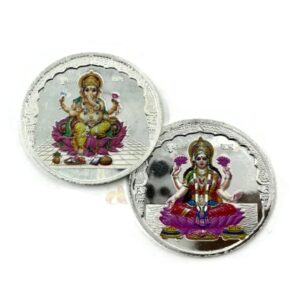 999 Pure Silver Ganesha Lakshmi / Laxmi Meena Coins