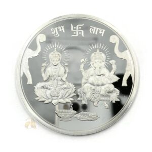 999 Pure Silver Ganesha Lakshmi / Laxmi Hundred Gram Coin