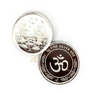 999 Pure Silver Ganesha Lakshmi / Laxmi Five Grams Coin