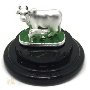 999 Pure Silver Kamdhenu Cow Statue / Idol / Murti