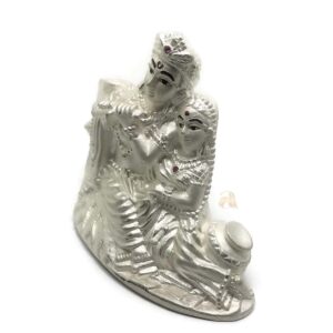 999 Pure Silver Handmade Radha Krishna idol / Statue / Murti