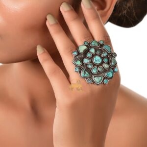 Pure silver ring with turquoise stone