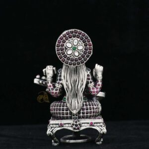 Saraswati Ji Mini Silver Idol