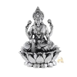 Lakshmi Idol in Antique Silver 3D workmanship