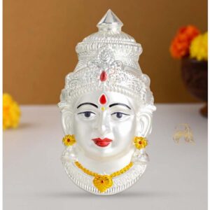 Pure Silver Varalakshmi face in White Polish