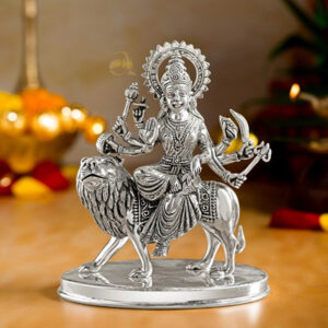 Goddess Durga Idol crafted using Silver in Antique