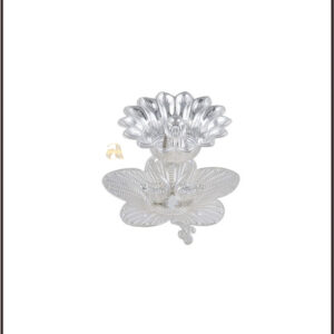 Peacock Floral Deepam Crafted in Silver