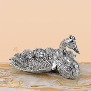 Peacock Silver Pooja Plate