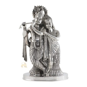 Radha Krishna Silver Idol